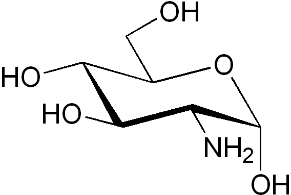 α-D-グルコサミンの化学構造