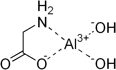 ジヒドロキシアルミニウムアミノアセテート（アルミニウムグリシネート）の化学構造