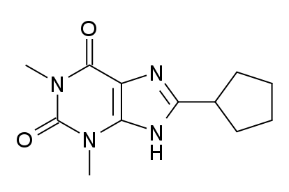8-シクロペンチルテオフィリンの化学構造